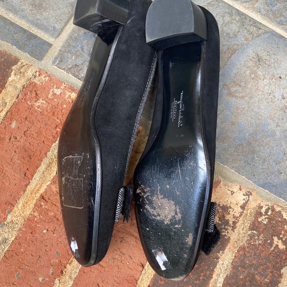 Last Chance!! Make any offer!Salvatore Ferragamo Black Suede Luxury Stack Herl - Picture 4 of 5